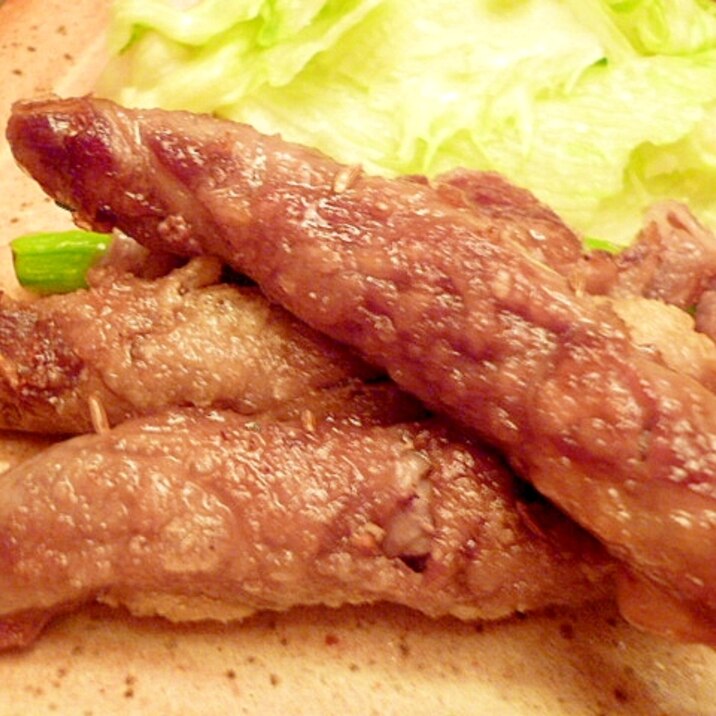 アスパラのラム肉巻き・クミン風味